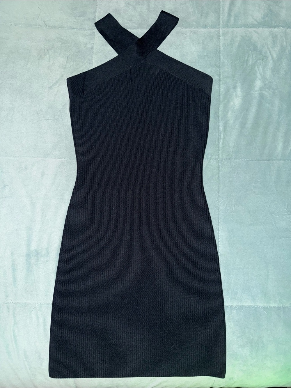 Sincerely Jules Black Cross-Front Mini Dress